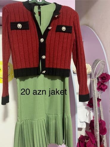 Qadın jaketi - Rəng: tünd qırmızı-bordo, qara haşiyəli - Dizayn lalafo.az -da Qadın jaketi - Rəng: tünd qırmızı-bordo, qara haşiyəli - Dizayn