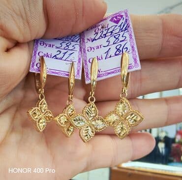 Sırğa, Sarı qızıl, 585 Əyar, 211 g lalafo.az -da Sırğa, Sarı qızıl, 585 Əyar, 211 g