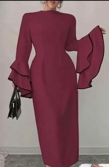 Bordo rəngli eleqant qadin geyimi – uzun ziyafət/klassik don. - lalafo.az -da Bordo rəngli eleqant qadin geyimi – uzun ziyafət/klassik don. -