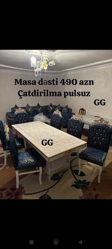 Qonaq otağı üçün, Yeni, Dördbucaq masa, 6 stul lalafo.az -da Qonaq otağı üçün, Yeni, Dördbucaq masa, 6 stul