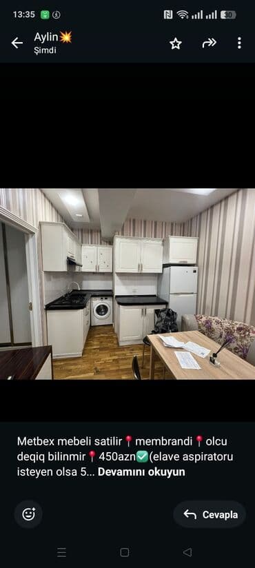 Metbex mebeli satilir📍membrandi📍olcu deqiq bilinmir📍450azn✅(elave lalafo.az -da Metbex mebeli satilir📍membrandi📍olcu deqiq bilinmir📍450azn✅(elave