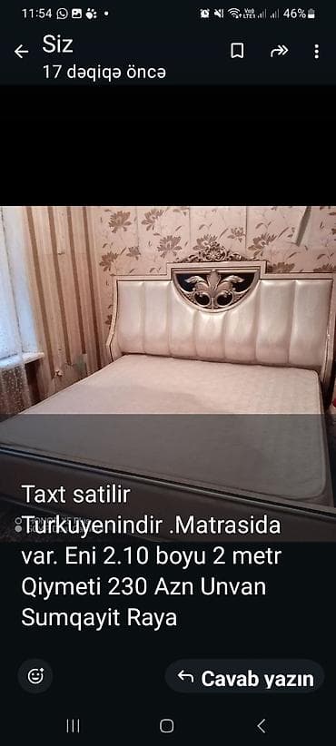 İkinəfərlik çarpayı, Matras ilə, Siyirməsiz, Türkiyə lalafo.az -da İkinəfərlik çarpayı, Matras ilə, Siyirməsiz, Türkiyə