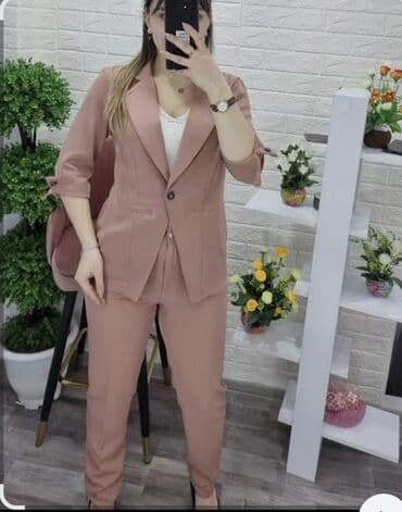 Qadın kostyum-dəst - Rəng: toz çəhrayı/terrakota tonu - Komplekt lalafo.az -da Qadın kostyum-dəst - Rəng: toz çəhrayı/terrakota tonu - Komplekt