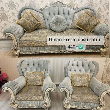 İşlənmiş, Divan, 2 kreslo, Bazasız, Açılmayan lalafo.az -da İşlənmiş, Divan, 2 kreslo, Bazasız, Açılmayan