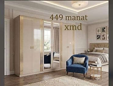 Yataq otağı üçün 6 qapılı dolab - Rəng: krem/bej tonlarında, qızılı lalafo.az -da Yataq otağı üçün 6 qapılı dolab - Rəng: krem/bej tonlarında, qızılı