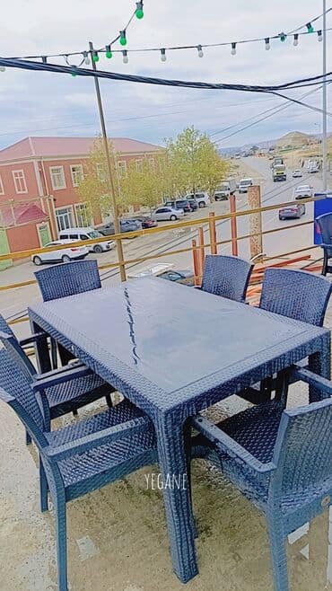 Dördbucaq masa, 6 stul, Açılmayan, Stullar ilə, Plastik lalafo.az -da Dördbucaq masa, 6 stul, Açılmayan, Stullar ilə, Plastik