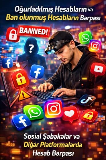 Xidmət: Sosial şəbəkələr və digər platformalarda hesab bərpası lalafo.az -da Xidmət: Sosial şəbəkələr və digər platformalarda hesab bərpası