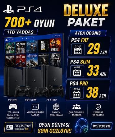 PS4 Deluxe Paket – 1TB yaddaşlı oyun konsolu - Modellər: PS4 Fat, PS4 lalafo.az -da PS4 Deluxe Paket – 1TB yaddaşlı oyun konsolu - Modellər: PS4 Fat, PS4