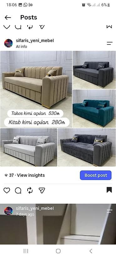 Modern dizaynlı açılan divanlar - Model: Zolaqlı armrestli, düz lalafo.az -da Modern dizaynlı açılan divanlar - Model: Zolaqlı armrestli, düz