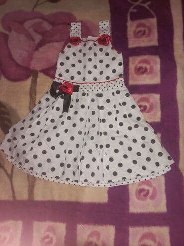 Uşaq qız üçün zərif don - Rəng və naxış: Ağ fon üzərində qara xallı lalafo.az -da Uşaq qız üçün zərif don - Rəng və naxış: Ağ fon üzərində qara xallı