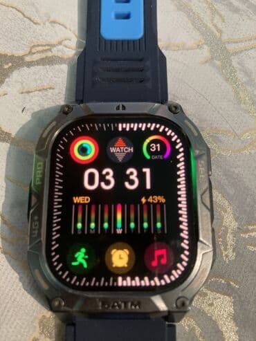 Запонки: Смарт часы, Умные, Водонепроницаемый, цвет - Голубой at lalafo.az — 2 Запонки: Смарт часы, Умные, Водонепроницаемый, цвет - Голубой — 2