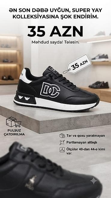 Kişi idman ayaqqabısı – DC loqolu, qara rəngdə. - Yay kolleksiyası at lalafo.az Kişi idman ayaqqabısı – DC loqolu, qara rəngdə. - Yay kolleksiyası
