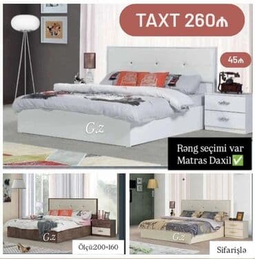 Taxt – modern yataq dəsti - Ölçü: 200×160 - Dizayn: sadə və eleqant lalafo.az -da Taxt – modern yataq dəsti - Ölçü: 200×160 - Dizayn: sadə və eleqant