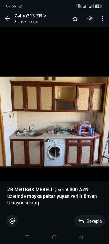 *ZB* *MƏTBƏX MEBELİ* Qiymət *300 AZN* üzərində *moyka paltar yuyan* lalafo.az -da *ZB* *MƏTBƏX MEBELİ* Qiymət *300 AZN* üzərində *moyka paltar yuyan*