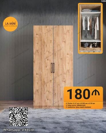 Açılan, 2 qapılı Düz dolab, Qarderob, paltar dolabı lalafo.az -da Açılan, 2 qapılı Düz dolab, Qarderob, paltar dolabı