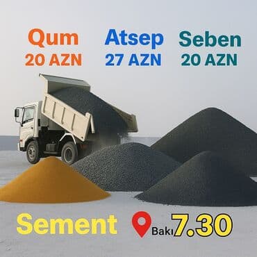 Tikinti materialları olan qum, atsep və şeben təklif olunur. Qum 20 lalafo.az -da Tikinti materialları olan qum, atsep və şeben təklif olunur. Qum 20