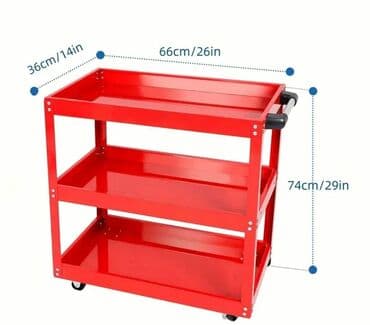 Metal servis/alat daşıma rəfi – 3 mərtəbəli, təkərli Ölçülər: - lalafo.az -da Metal servis/alat daşıma rəfi – 3 mərtəbəli, təkərli Ölçülər: -