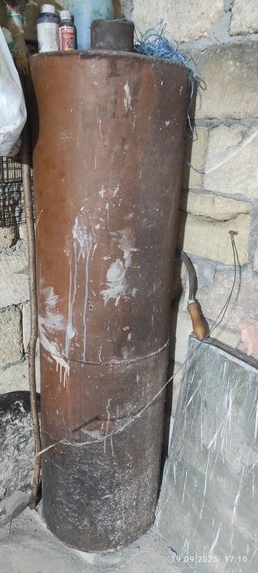 Metaldan hazırlanmış silindrik soba/odun peçi - Material: qalın lalafo.az -da Metaldan hazırlanmış silindrik soba/odun peçi - Material: qalın