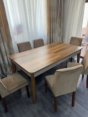 Qonaq otağı üçün, İşlənmiş, Açılan, Dördbucaq masa, 6 stul lalafo.az -da Qonaq otağı üçün, İşlənmiş, Açılan, Dördbucaq masa, 6 stul