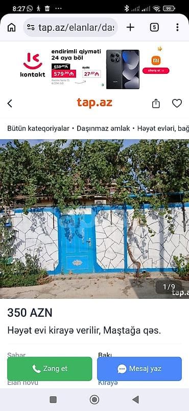 Mastagada heyet evi kiraye verilir adelni evdi balaca heyetide var lalafo.az -da Mastagada heyet evi kiraye verilir adelni evdi balaca heyetide var