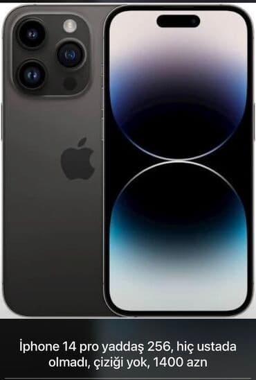 IPhone 14 Pro, 256 GB, Qara, Face ID lalafo.az -da IPhone 14 Pro, 256 GB, Qara, Face ID