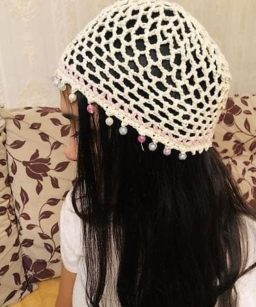 Əl işi krujeva saç örtüyü (şəbəkəli beret) - Material: yumşaq toxuma lalafo.az -da Əl işi krujeva saç örtüyü (şəbəkəli beret) - Material: yumşaq toxuma