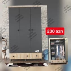 Düz dolab, Yataq otağı üçün, Paltar üçün, 3 qapılı lalafo.az -da Düz dolab, Yataq otağı üçün, Paltar üçün, 3 qapılı