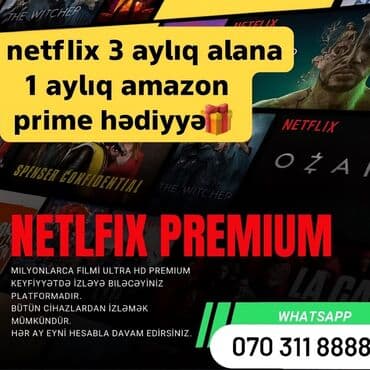 Netflix Premium hesabı üçün xidmət. - 3 aylıq Netflix alanlara 1 lalafo.az -da Netflix Premium hesabı üçün xidmət. - 3 aylıq Netflix alanlara 1