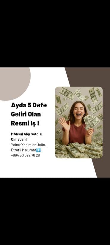 Ayda 5 dəfə gəlir imkanı olan rəsmi iş. Xüsusiyyətlər: - Məhsul lalafo.az -da Ayda 5 dəfə gəlir imkanı olan rəsmi iş. Xüsusiyyətlər: - Məhsul