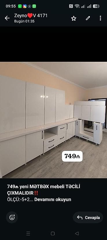 *749₼ yeni MƏTBƏX mebeli TƏCİLİ ÇIXMALIDIR*‼️ ÖLÇÜ:-5+2 ÜZƏRİNDƏ lalafo.az -da *749₼ yeni MƏTBƏX mebeli TƏCİLİ ÇIXMALIDIR*‼️ ÖLÇÜ:-5+2 ÜZƏRİNDƏ