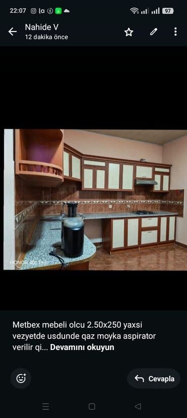 Metbex mebeli olcu 2.50x250 yaxsi vezyetde usdunde qaz moyka aspirator lalafo.az -da Metbex mebeli olcu 2.50x250 yaxsi vezyetde usdunde qaz moyka aspirator