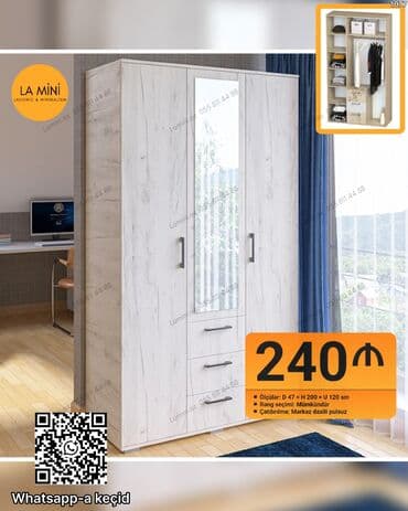 Açılan, 3 qapılı Düz dolab, Qarderob, paltar dolabı lalafo.az -da Açılan, 3 qapılı Düz dolab, Qarderob, paltar dolabı