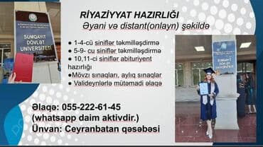 Repetitor, Riyaziyyat, Məntiq, Azərbaycan dili, İmtahanlara hazırlıq, Abituriyent hazırlığı lalafo.az -da Repetitor, Riyaziyyat, Məntiq, Azərbaycan dili, İmtahanlara hazırlıq, Abituriyent hazırlığı