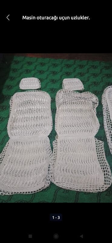 Ağ rəngdə, əl işi olan avtomobil oturacaq üzlükləri təklif olunur. Bu lalafo.az -da Ağ rəngdə, əl işi olan avtomobil oturacaq üzlükləri təklif olunur. Bu