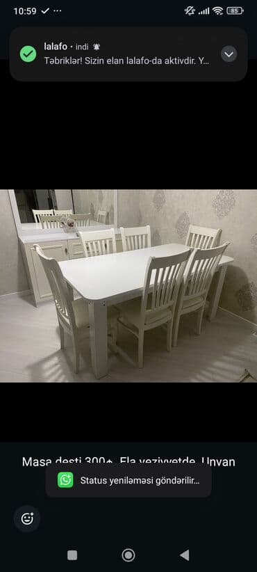 Qonaq otağı üçün, Dördbucaq masa, 6 stul lalafo.az -da Qonaq otağı üçün, Dördbucaq masa, 6 stul