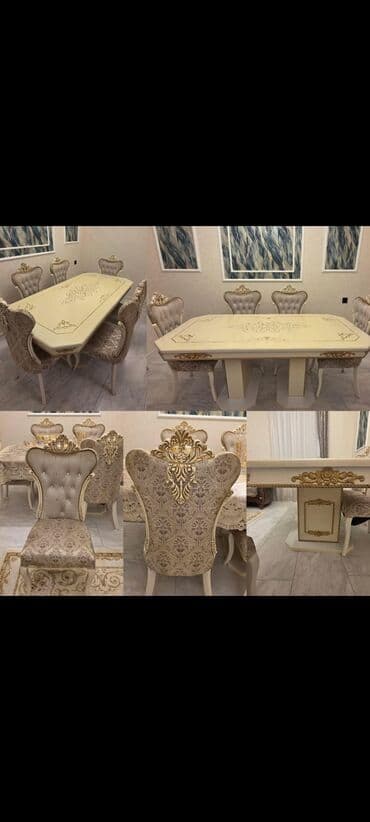 Qonaq otağı üçün, İşlənmiş, Dördbucaq masa, 6 stul lalafo.az -da Qonaq otağı üçün, İşlənmiş, Dördbucaq masa, 6 stul