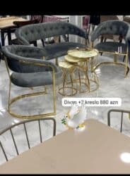 Yeni, Mini-divan, 2 kreslo, Divan, Bazasız, Açılmayan lalafo.az -da Yeni, Mini-divan, 2 kreslo, Divan, Bazasız, Açılmayan