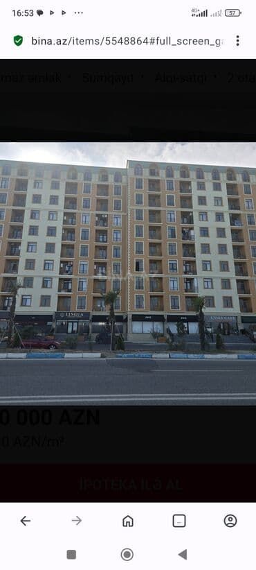 2 otaqlı, Yeni tikili, 57 kv. m lalafo.az -da 2 otaqlı, Yeni tikili, 57 kv. m