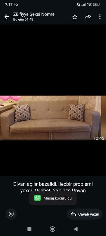 Divan, İşlənmiş, Açılan, Bazasız, Çatdırılma yoxdur lalafo.az -da Divan, İşlənmiş, Açılan, Bazasız, Çatdırılma yoxdur