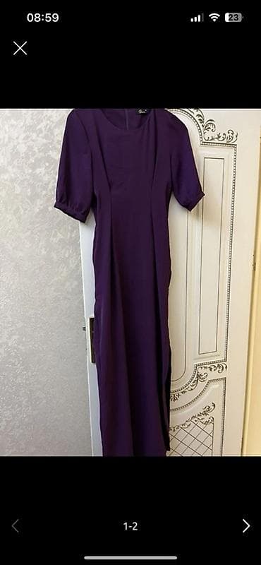 Bənövşəyi rəngdə uzun don - Rəng: tünd bənövşəyi - Uzunluq: maksi - lalafo.az -da Bənövşəyi rəngdə uzun don - Rəng: tünd bənövşəyi - Uzunluq: maksi -