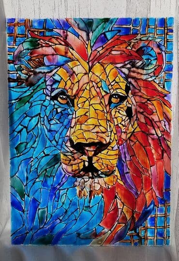 Məhsul: Rəngli şüşə vitraj effektli aslan tabloları - Texnika: Şüşə lalafo.az -da Məhsul: Rəngli şüşə vitraj effektli aslan tabloları - Texnika: Şüşə