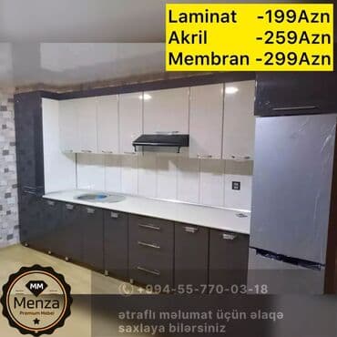 Mətbəx mebeli – “Menza Premium Mebel” - Üst və alt dolab komplekti lalafo.az -da Mətbəx mebeli – “Menza Premium Mebel” - Üst və alt dolab komplekti