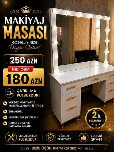 Yeni, Makiyaj üçün masa, Güzgülü lalafo.az -da Yeni, Makiyaj üçün masa, Güzgülü