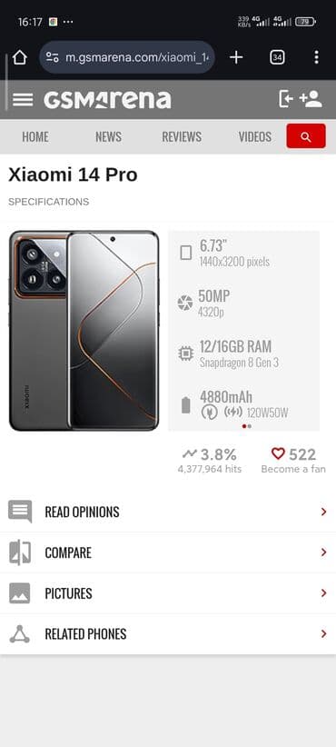 Xiaomi 14 Pro, 512 GB, rəng - Qara,
Sensor, Barmaq izi, Simsiz şarj lalafo.az -da Xiaomi 14 Pro, 512 GB, rəng - Qara,
Sensor, Barmaq izi, Simsiz şarj