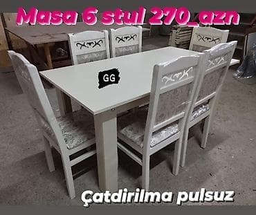 Sifarisle Masa 6 stul 270_azn.Açilan masa olduqda 300_azn.Ölcü lalafo.az -da Sifarisle Masa 6 stul 270_azn.Açilan masa olduqda 300_azn.Ölcü