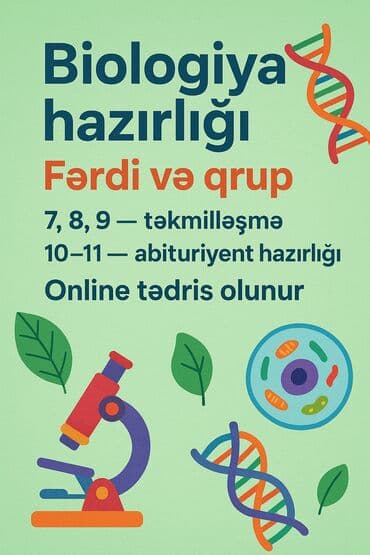 Repetitor, Biologiya, Azərbaycan dili, Abituriyent hazırlığı lalafo.az -da Repetitor, Biologiya, Azərbaycan dili, Abituriyent hazırlığı