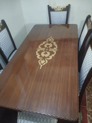 Qonaq otağı üçün, Açılan, Dördbucaq masa, 6 stul lalafo.az -da Qonaq otağı üçün, Açılan, Dördbucaq masa, 6 stul