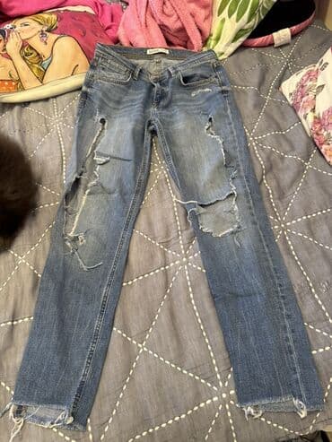 Qadın cins şalvar – açıq mavi yuyulma, yüngül solğun effektli. - lalafo.az -da Qadın cins şalvar – açıq mavi yuyulma, yüngül solğun effektli. -