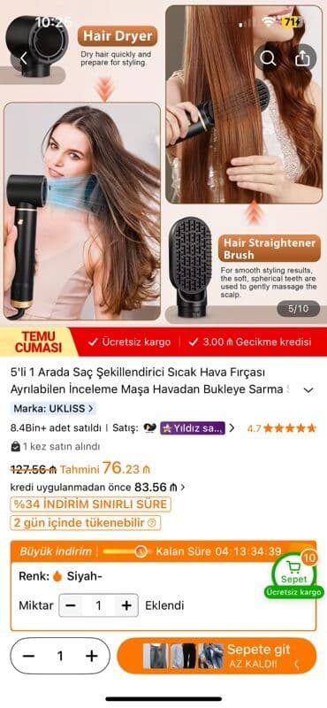 Hava fenləri: 5-i 1-də Saç Şəkilləndirici – isti hava fırçası dəsti - Marka: UKLISS lalafo.az -da — 5 Hava fenləri: 5-i 1-də Saç Şəkilləndirici – isti hava fırçası dəsti - Marka: UKLISS — 5