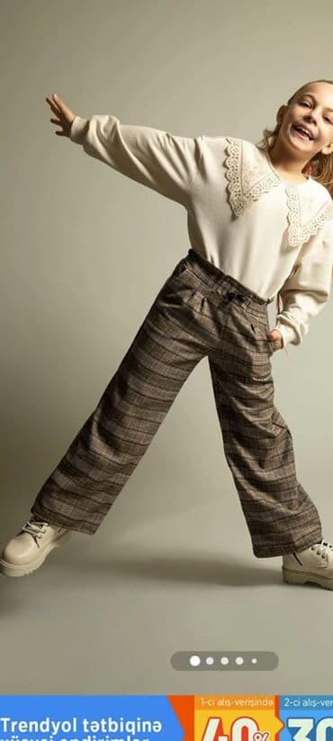 Uşaq üçün geniş kəsimli qız şalvarı - Dizayn: Hündür belli, geniş lalafo.az -da Uşaq üçün geniş kəsimli qız şalvarı - Dizayn: Hündür belli, geniş